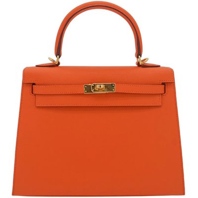 Hermès Kelly Sellier 25 Orange Epsom GHW