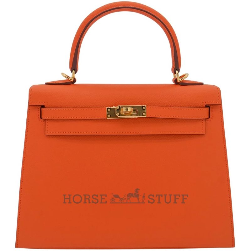 Hermès Kelly Sellier 25 Orange Epsom GHW