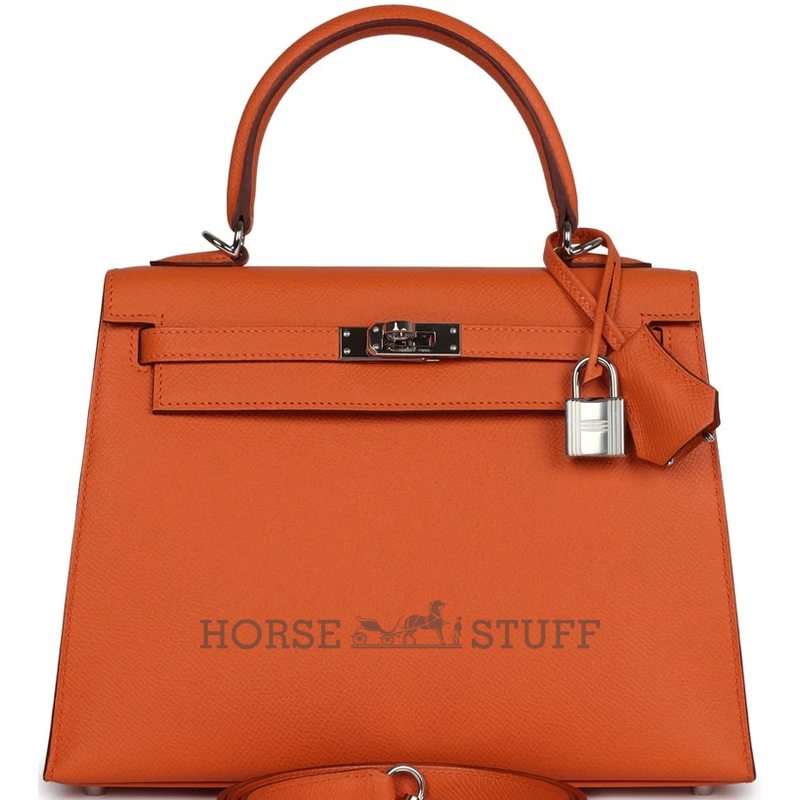 Hermès Kelly Sellier 25 Orange Epsom PHW