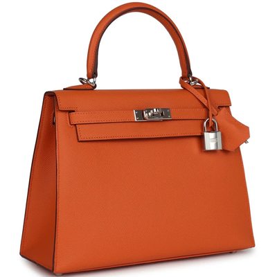 Hermès Kelly Sellier 25 Orange Epsom PHW