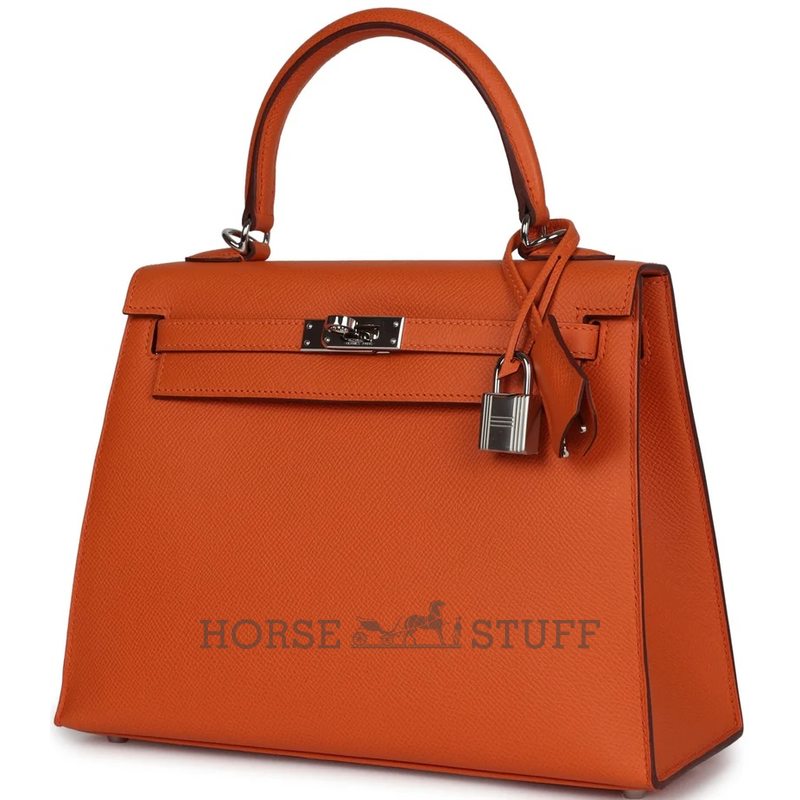 Hermès Kelly Sellier 25 Orange Epsom PHW