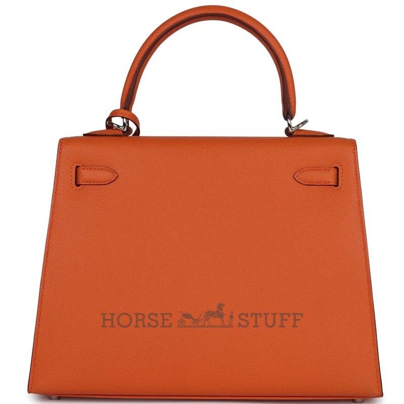 Hermès Kelly Sellier 25 Orange Epsom PHW