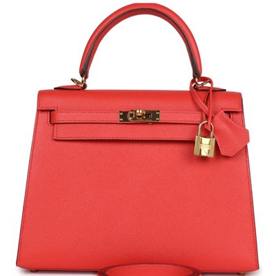 Hermès Kelly Sellier 25 Rose Jaipur Epsom GHW
