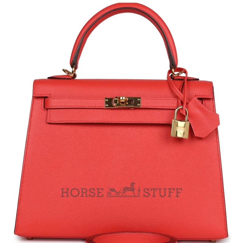 Hermès Kelly Sellier 25 Rose Jaipur Epsom GHW
