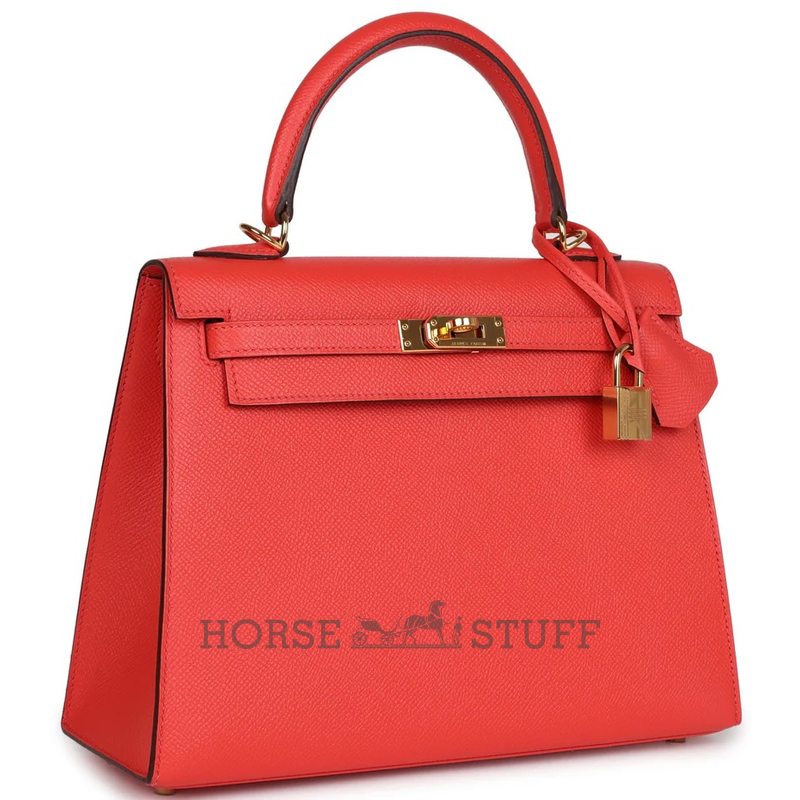 Hermès Kelly Sellier 25 Rose Jaipur Epsom GHW