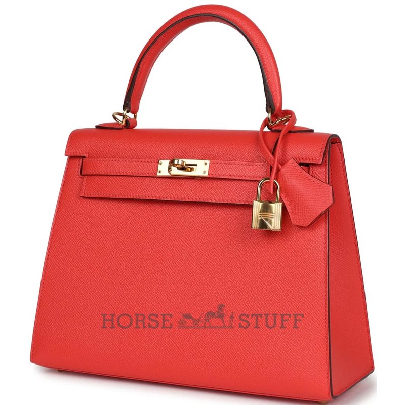 Hermès Kelly Sellier 25 Rose Jaipur Epsom GHW