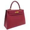 Hermès Kelly Sellier 25 Rouge Grenat Epsom GHW