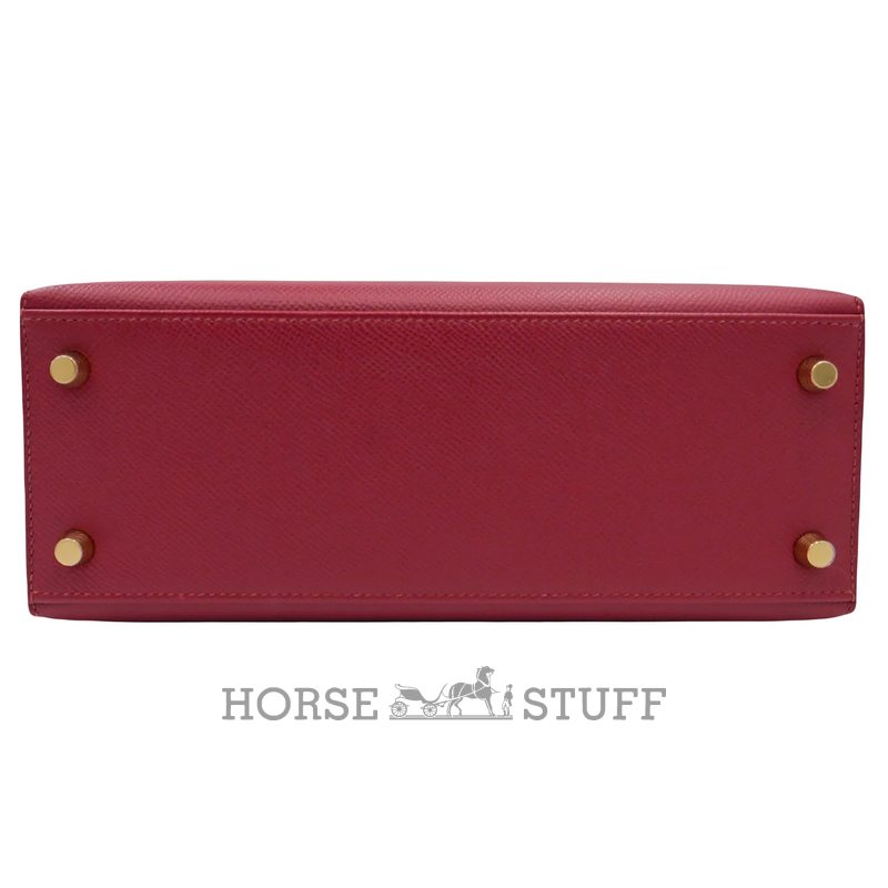 Hermès Kelly Sellier 25 Rouge Grenat Epsom GHW