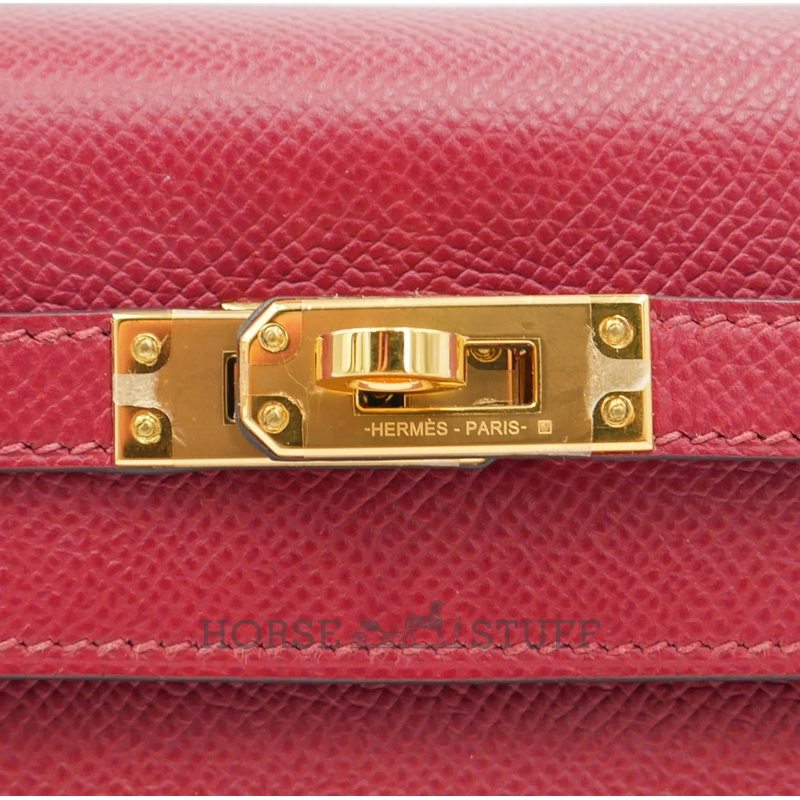 Hermès Kelly Sellier 25 Rouge Grenat Epsom GHW