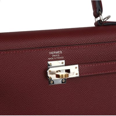 Hermes Kelly Sellier 25 Rouge H Epsom Electrum HW