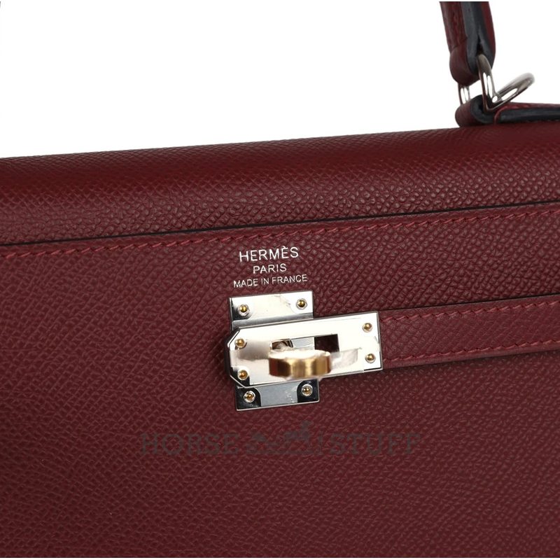 Hermes Kelly Sellier 25 Rouge H Epsom Electrum HW