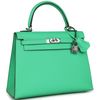 Hermès Kelly Sellier 25 Vert Comics Epsom PHW