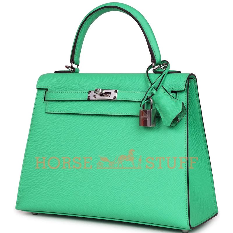 Hermès Kelly Sellier 25 Vert Comics Epsom PHW