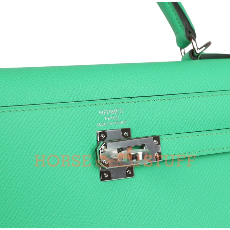 Hermès Kelly Sellier 25 Vert Comics Epsom PHW