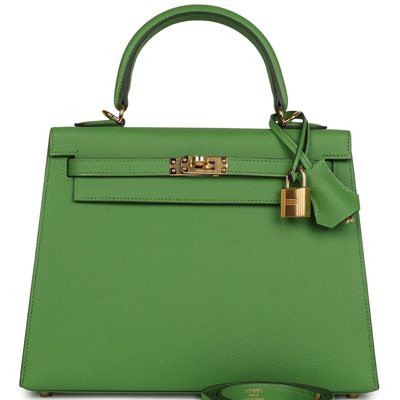 Hermès Kelly Sellier 25 Vert Yucca Epsom GHW