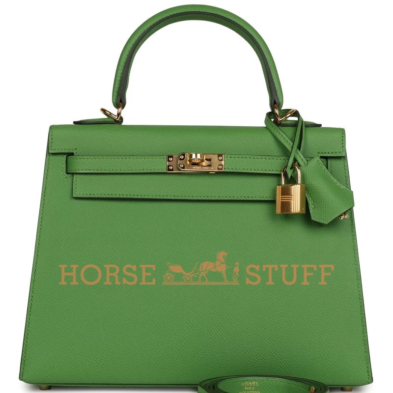 Hermès Kelly Sellier 25 Vert Yucca Epsom GHW