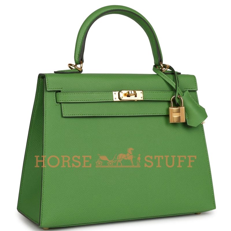 Hermès Kelly Sellier 25 Vert Yucca Epsom GHW