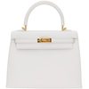 Hermès Kelly Sellier 25 White Epsom GHW