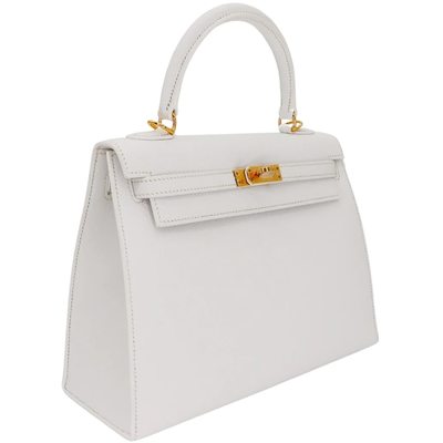 Hermès Kelly Sellier 25 White Epsom GHW