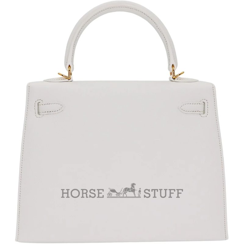 Hermès Kelly Sellier 25 White Epsom GHW