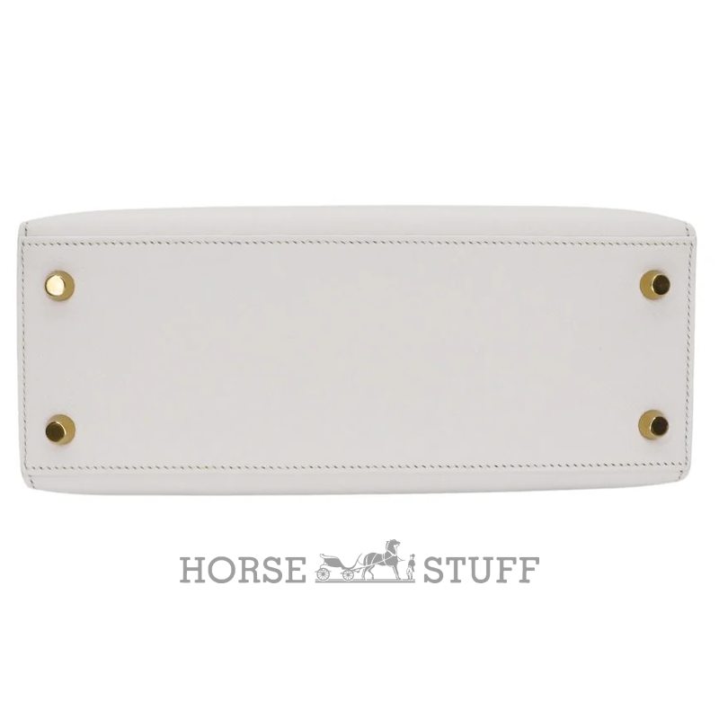 Hermès Kelly Sellier 25 White Epsom GHW
