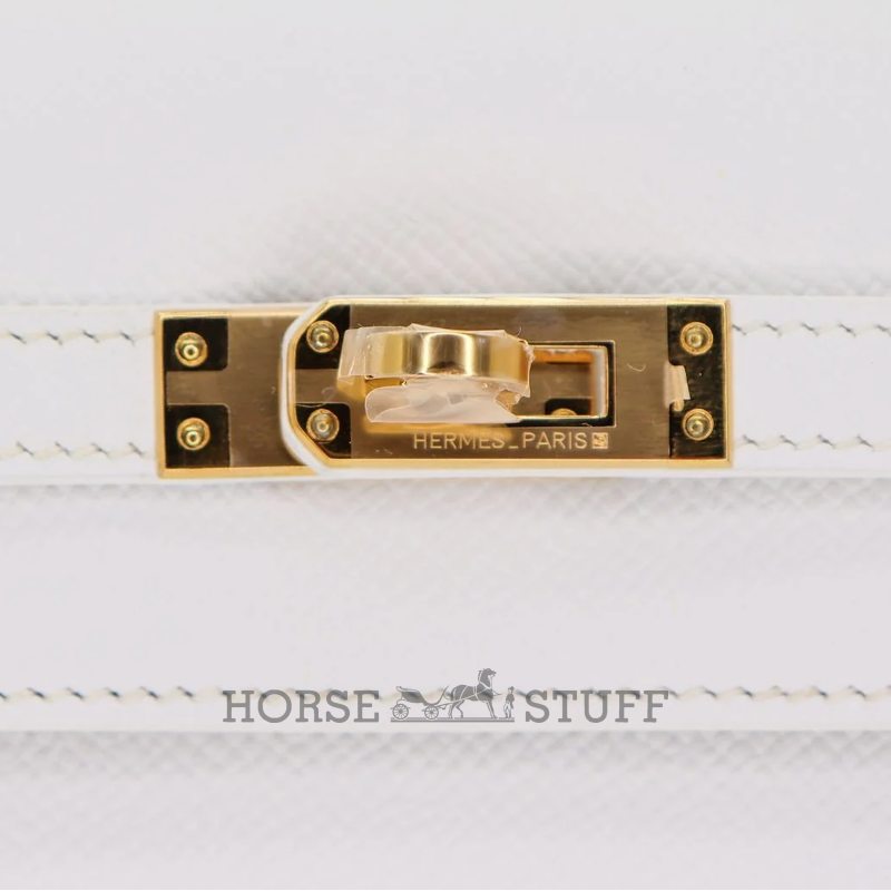 Hermès Kelly Sellier 25 White Epsom GHW
