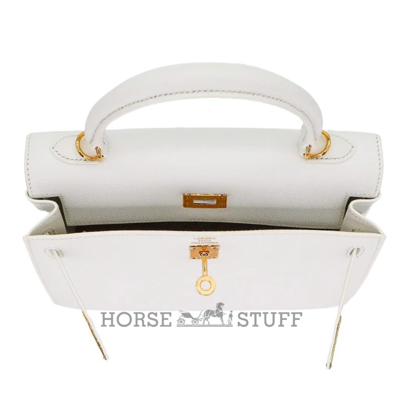 Hermès Kelly Sellier 25 White Epsom GHW