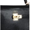 Hermès Kelly Sellier 25 Black Shiny Niloticus Lizard GHW