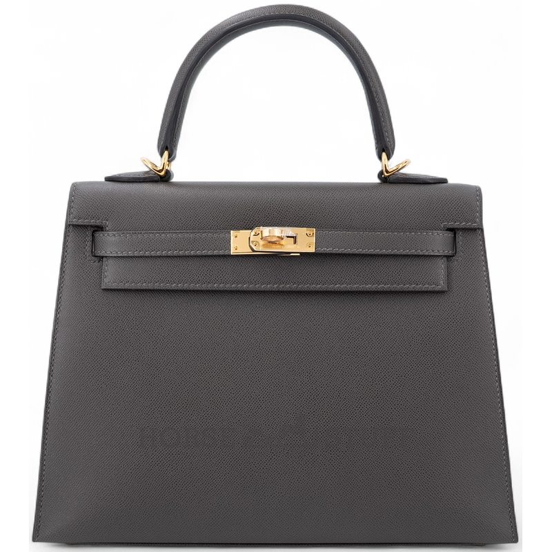 Hermes Kelly Sellier 25 Graphite Madame GHW