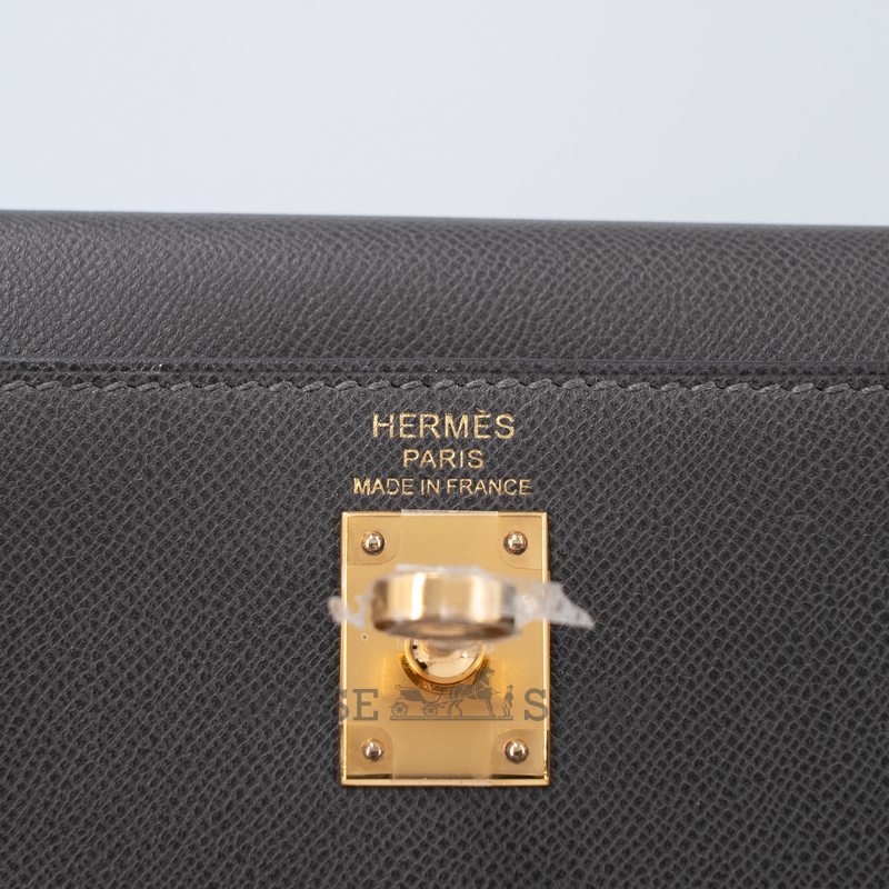 Hermes Kelly Sellier 25 Graphite Madame GHW