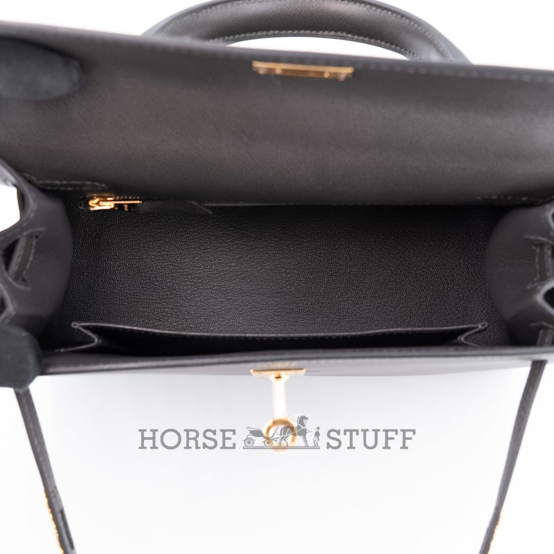 Hermes Kelly Sellier 25 Graphite Madame GHW