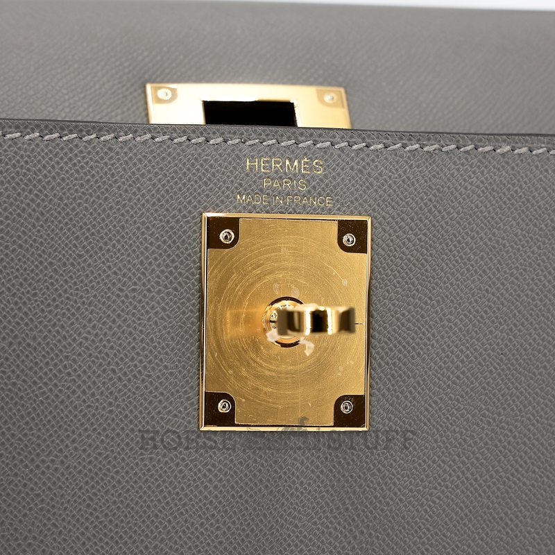 Hermes Kelly Sellier 25 Gris Meyer Madame GHW