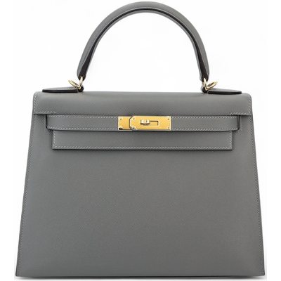 Hermes Kelly Sellier 25 Gris Meyer Madame GHW