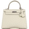 Hermès Kelly Sellier 25 Beton Ostrich PHW