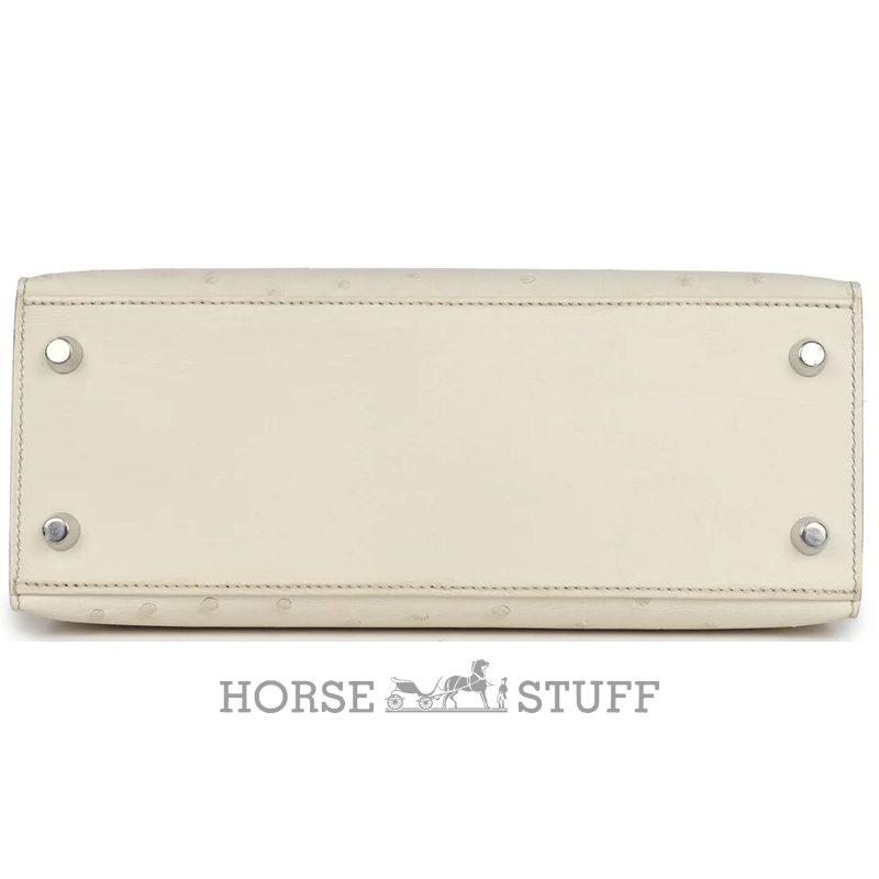 Hermès Kelly Sellier 25 Beton Ostrich PHW