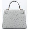 Hermès Kelly Sellier 25 Blue Glacier Ostrich GHW