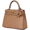 Hermès Kelly Sellier 25 Chai Ostrich GHW
