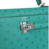 Hermès Kelly Sellier 25 Vert Verone Ostrich PHW