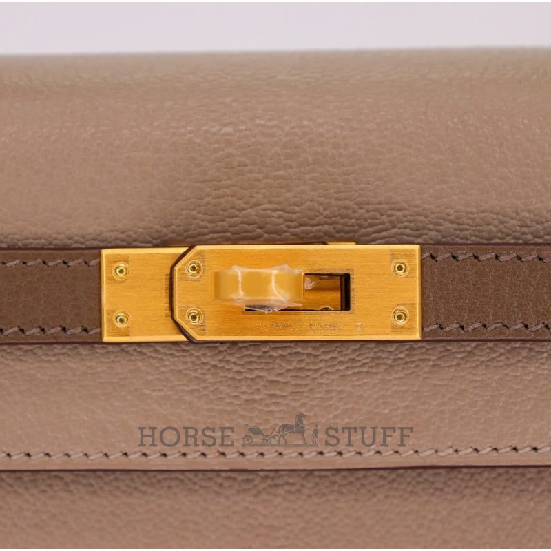 Hermès Kelly Sellier 25 Special Order HSS Etoupe / Gris Tourterelle Chevre BGHW