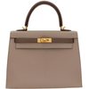 Hermès Kelly Sellier 25 Special Order HSS Etoupe / Gris Tourterelle Chevre BGHW