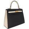 Hermès Kelly Sellier 25 Special Order HSS Black / Craie Epsom GHW