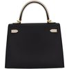 Hermès Kelly Sellier 25 Special Order HSS Black / Craie Epsom GHW