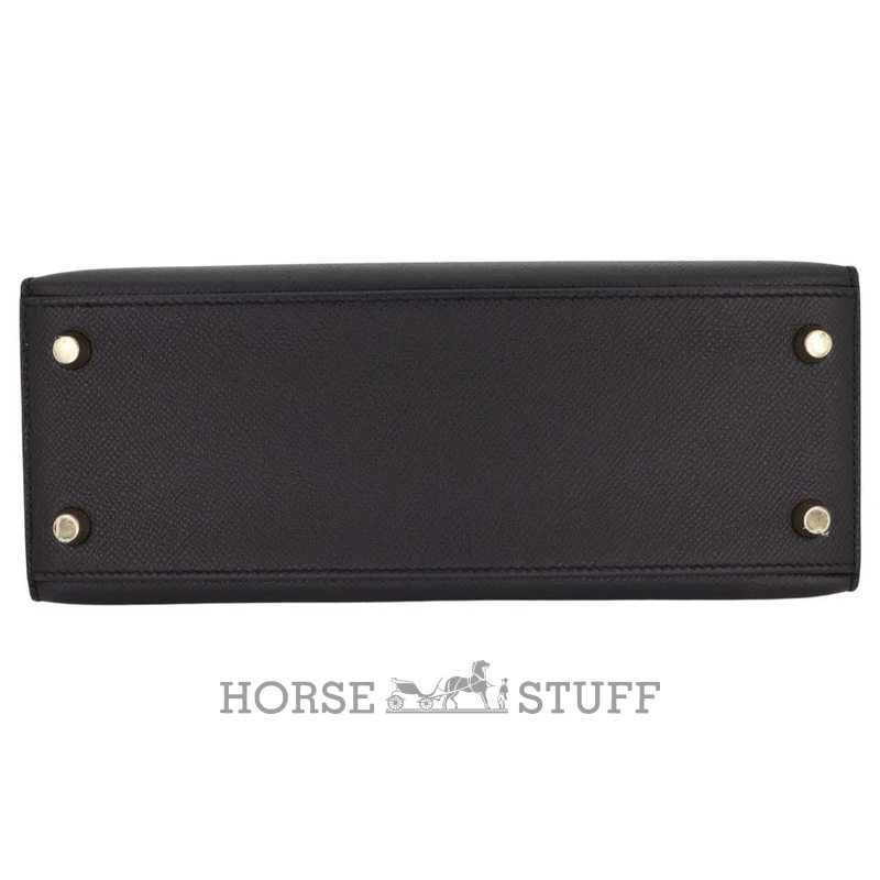 Hermès Kelly Sellier 25 Special Order HSS Black / Craie Epsom GHW