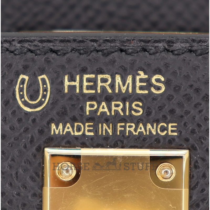 Hermès Kelly Sellier 25 Special Order HSS Black / Craie Epsom GHW