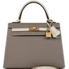 Hermès Kelly Sellier 25 Special Order HSS Etoupe / Craie Epsom BGHW