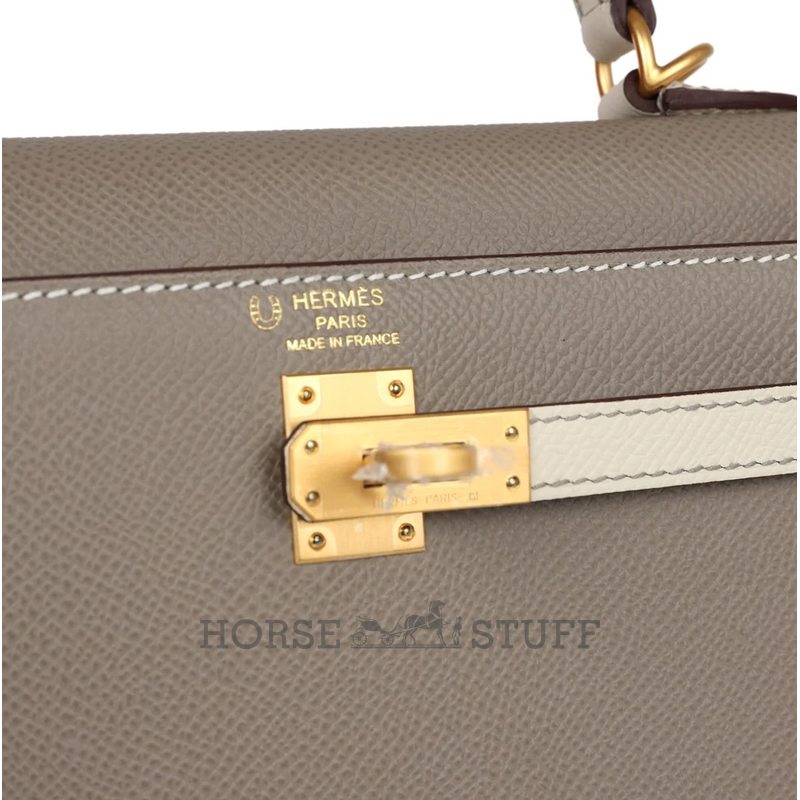 Hermès Kelly Sellier 25 Special Order HSS Etoupe / Craie Epsom BGHW