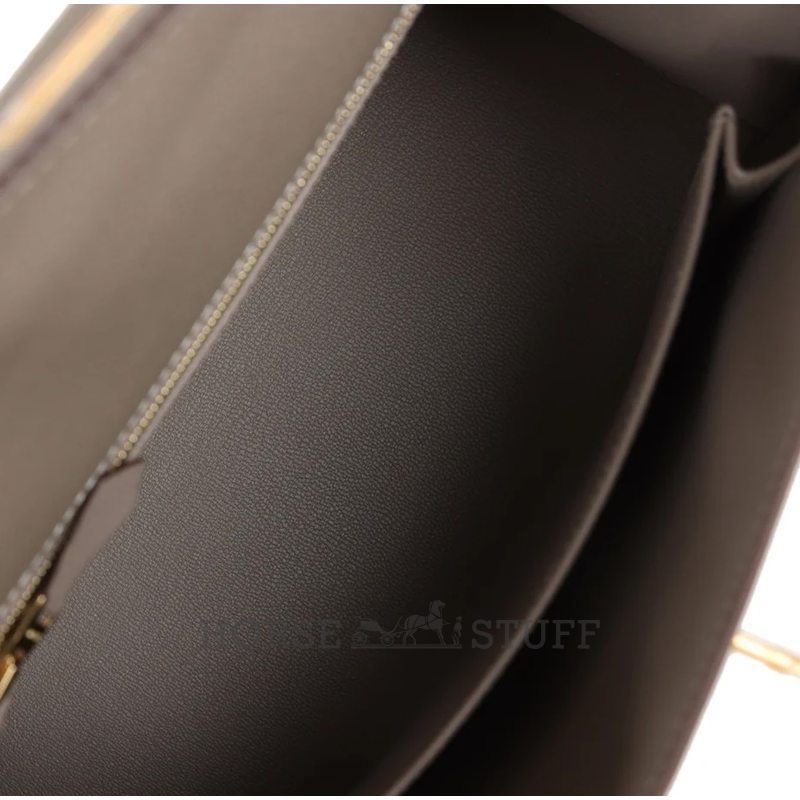 Hermès Kelly Sellier 25 Special Order HSS Etoupe / Craie Epsom BGHW