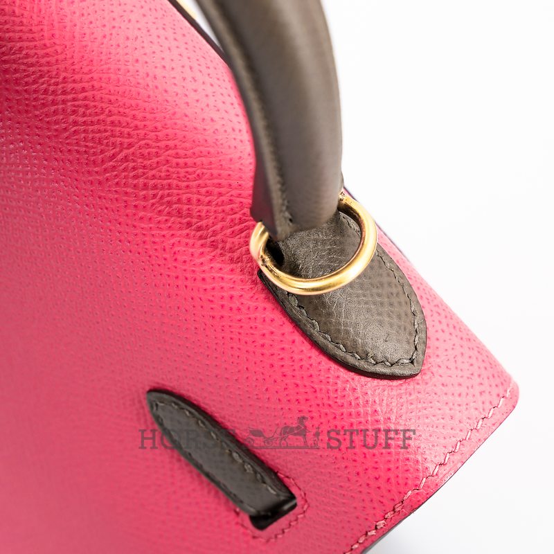 Hermès Kelly Sellier 25 Special Order HSS Rose Azalee / Etoupe Epsom BGHW