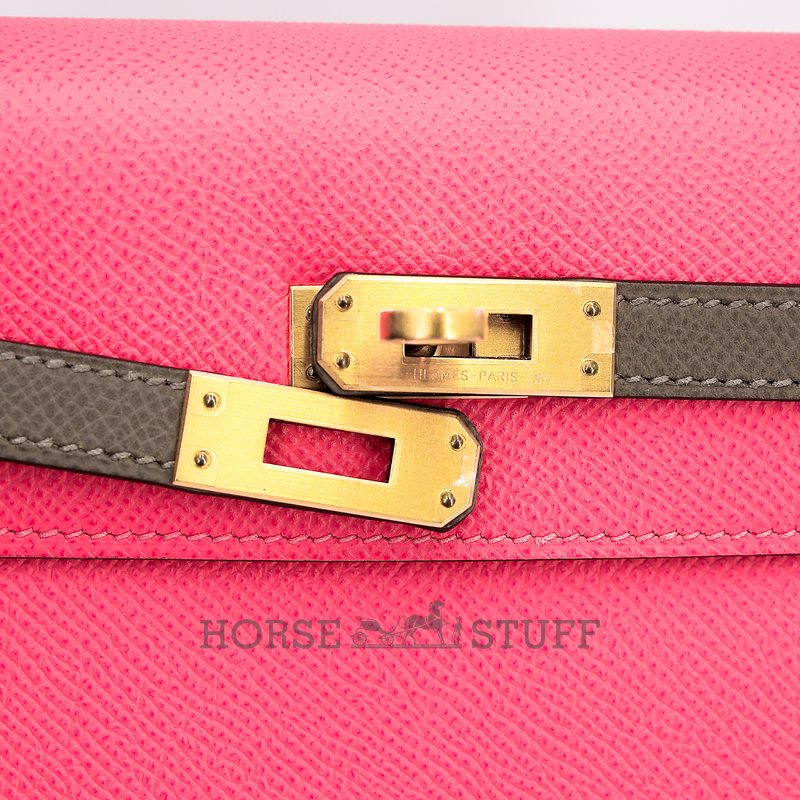 Hermès Kelly Sellier 25 Special Order HSS Rose Azalee / Etoupe Epsom BGHW