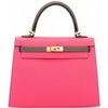 Hermès Kelly Sellier 25 Special Order HSS Rose Azalee / Etoupe Epsom BGHW